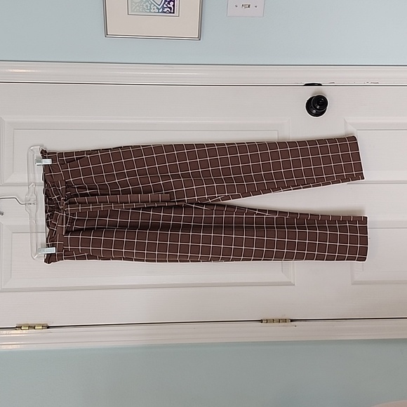 Brown Checkered Work Pants Size M - Picture 1 of 4